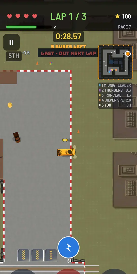 Street race on a rainy track