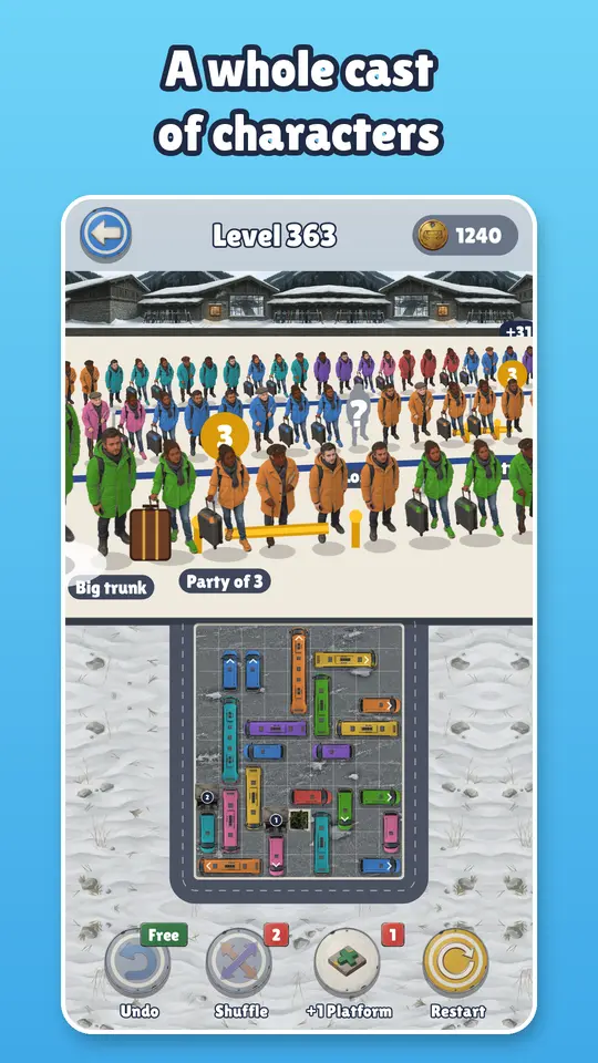 A whole cast of characters waiting in the queue